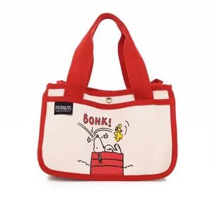 New Snoopy Peanuts Red and Cream Lunch Bag